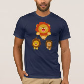 'Komend!' Drie Cute Cartoon Lions T-Shirt (Voorkant)