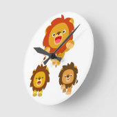 'Komend!' Drie-cute Cartoon luons wandklok (Hoek)