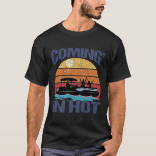 Komend Heet Vintage Grappige Ponton Kapitein Boot T-shirt
