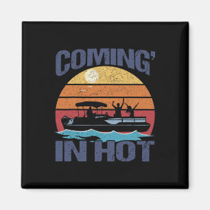 Komend in heet vintage grappige ponton kapitein bo magneet