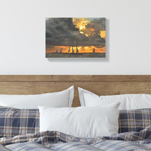 komend Storm op Sunset in Key West, Florida Canvas (Insitu (Slaapkamer))