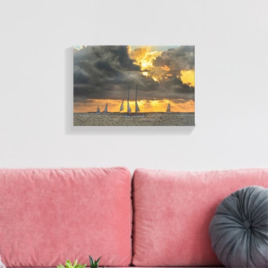 komend Storm op Sunset in Key West, Florida Canvas (Insitu (Woonkamer))