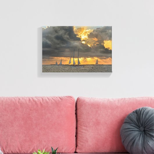 komend Storm op Sunset in Key West, Florida Canvas (Insitu (Woonkamer))