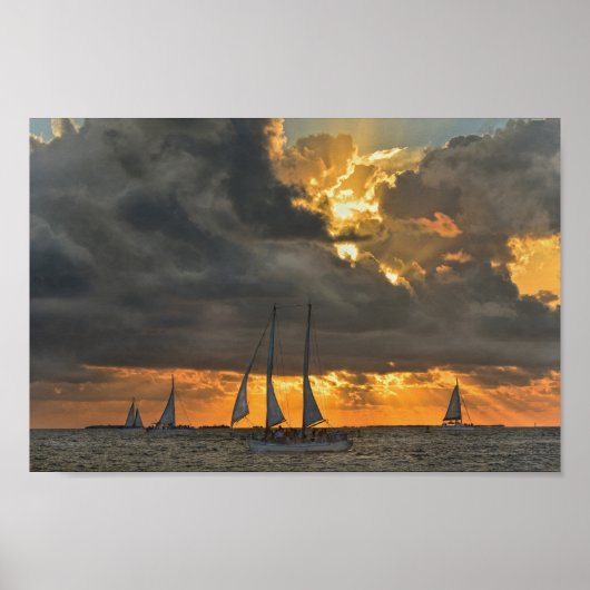 komend Storm op Sunset in Key West, Florida Poster (Voorkant)