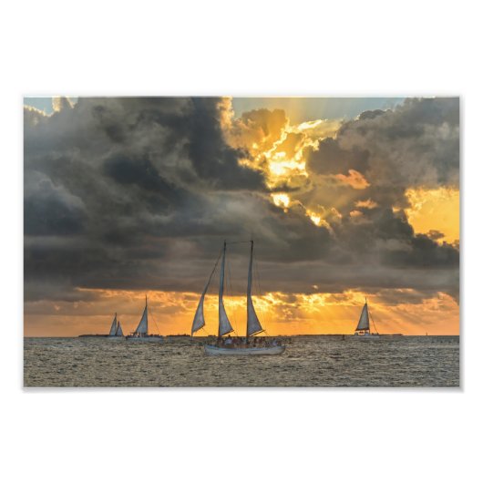 Komend Storm op Sunset in Key West, foto van Flori Afdruk (Voorkant)