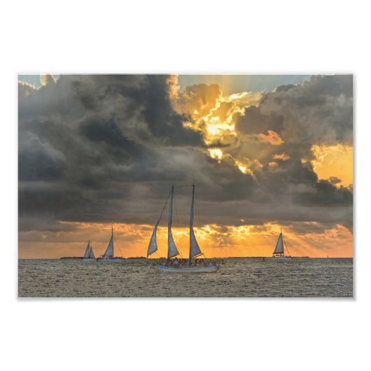 Komend Storm op Sunset in Key West, foto van Flori Afdruk (Voorkant)