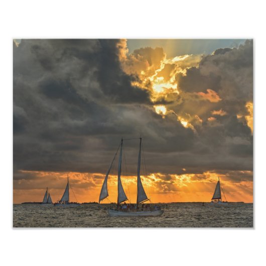 Komend Storm op Sunset in Key West, foto van Flori Afdruk (Voorkant)