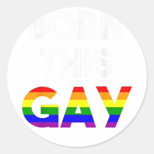 Komend uit Gay Pride Stuff LGBTQ Rainbow Queer Bor Ronde Sticker (Voorkant)