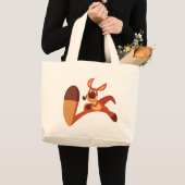 "Komende!" Cute Cartoon Kangaroo Bag Grote Tote Bag (Voorkant (product))