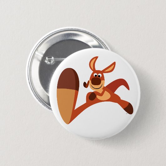 "Komende!" Cute Cartoon Kangaroo Button Badge (Voorkant /achterkant)