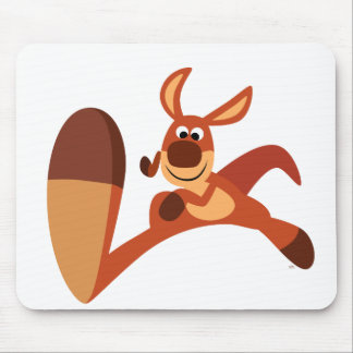 "Komende!" Cute Cartoon Kangaroo Mousepad Muismat