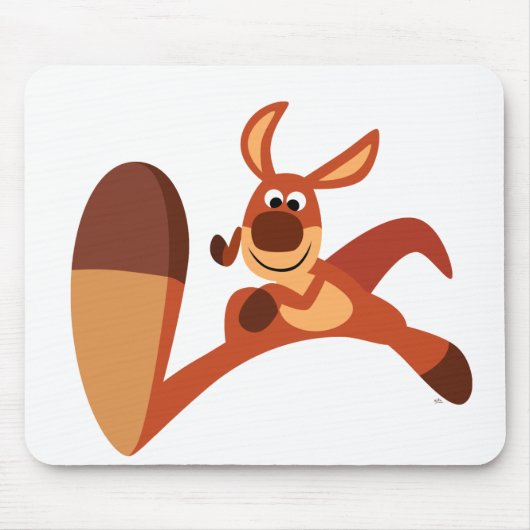 "Komende!" Cute Cartoon Kangaroo Mousepad Muismat (Voorkant)