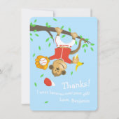 Komende honkbal-aap op zaterdag bedankkaart (Voorkant)