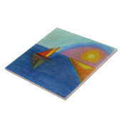 Komende Huis Abstract Pastel Schilderen Tegeltje (Zijkant)