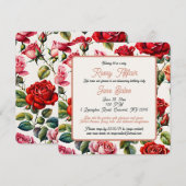 Komende Rozen: Bloeiende Mijlpaal Verjaardag Kaart (Voorkant / Achterkant)