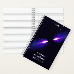 Kometen Botsen Paarse Kosmische Ruimte  Notitieboek