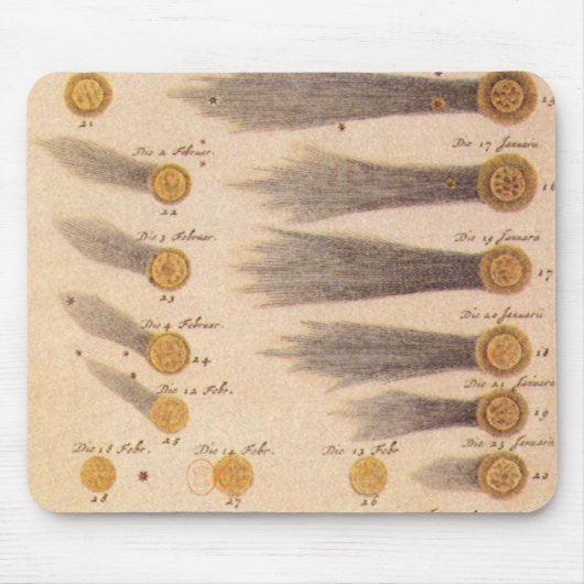 Kometen van Stanislaw Lubieniecki,  sterrenkunde Muismat (Voorkant)