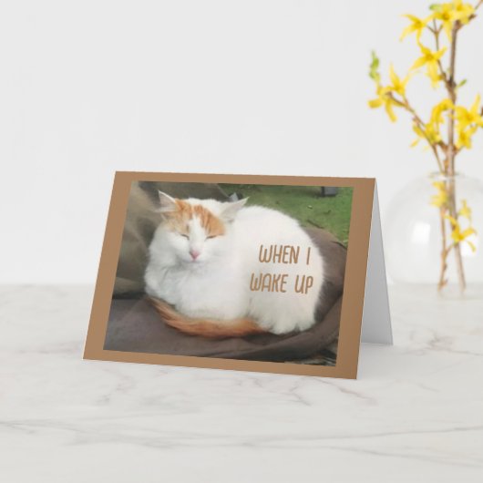 KOMIEK TURKS BUSJE ZEGT "GELUKKIGE VERJAARDAG" KAART (Gele Bloem)