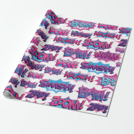 Komisch actiewoord cadeaupapier
