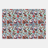 Komisch rendier in grappige houdingen inpakpapier vel (Voorkant)