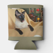 Komische afdichting punt Siamese kat likken het is Blikjeskoeler (Achterkant)