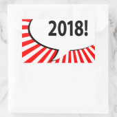 komische bel van 2018 rechthoekige sticker (Tas)