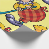 Komische Clown Hockey Speler Cadeaupapier (Hoek)