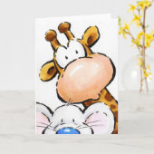 Komische dieren gezegde HALLO! Kaart (Gele Bloem)