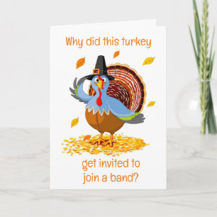 **KOMISCHE KALKOEN** VOOR U OP DE THANKSGIVING FEESTDAGEN KAART