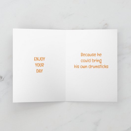 **KOMISCHE KALKOEN** VOOR U OP DE THANKSGIVING FEESTDAGEN KAART (Binnen)