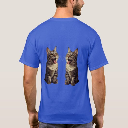  komische kat t-shirt (Achterkant)