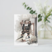  komische kerstman vooraan Fireplace ca1875 Briefkaart (Staand voorkant)