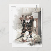  komische kerstman vooraan Fireplace ca1875 Briefkaart (Voorkant / Achterkant)