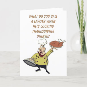 KOMISCHE KOK ZEGT *PRETTIG THANKSGIVING* FEest CAR Feestdagen Kaart