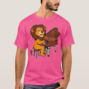 Komische Leeuw Speelt Piano T-shirt