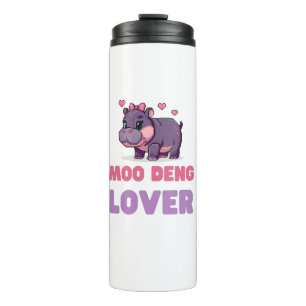 Komische MOO DENG LOVER Wild One Retro Gamer Hippo Thermosbeker