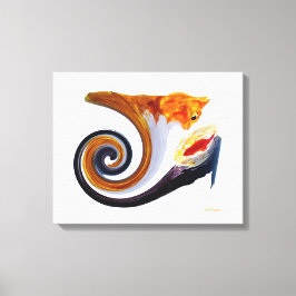 Komische Muziekinstallatie Abstracte Sinaaspoes Canvas Afdruk
