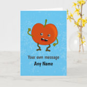 Komische Rotte Tomaat Schuddende Vuist - Aangepast Kaart (Gele Bloem)