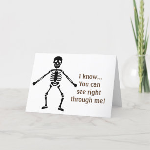 KOMISCHE SKELET MET LIEFDE VOOR JOU OP HALLOWEEN K KAART