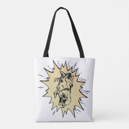 komische stijl paarden Poppy en Jamie illustratie Tote Bag