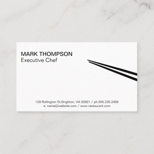 Komkomkommer Bowl | Eetstokjes Visitekaartje (Achterkant)