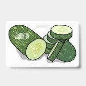 Komkommer cartoon illustratie  badge (Achterkant)