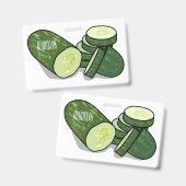 Komkommer cartoon illustratie  badge (Voor- en achterkant)
