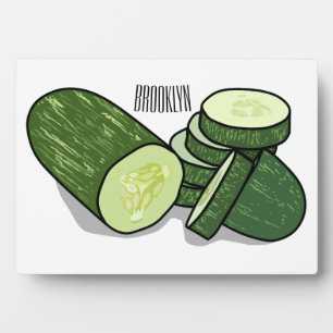 Komkommer cartoon illustratie fotoplaat