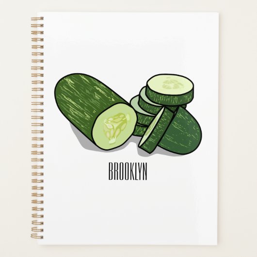 Komkommer cartoon illustratie planner (Voorkant)