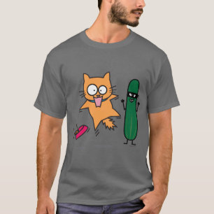 Komkommer die Katten doen schrikken - Kat T-shirt