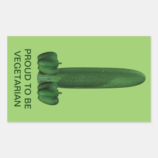 Komkommer en paprika's rechthoekige sticker (Voorkant)