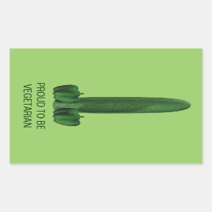 Komkommer en paprika's rechthoekige sticker