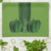 Komkommer en paprika's theedoek (Gevouwen)