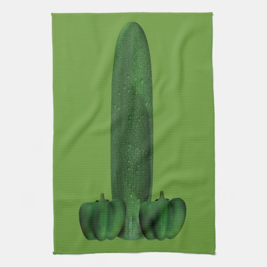 Komkommer en paprika's theedoek (Verticaal)
